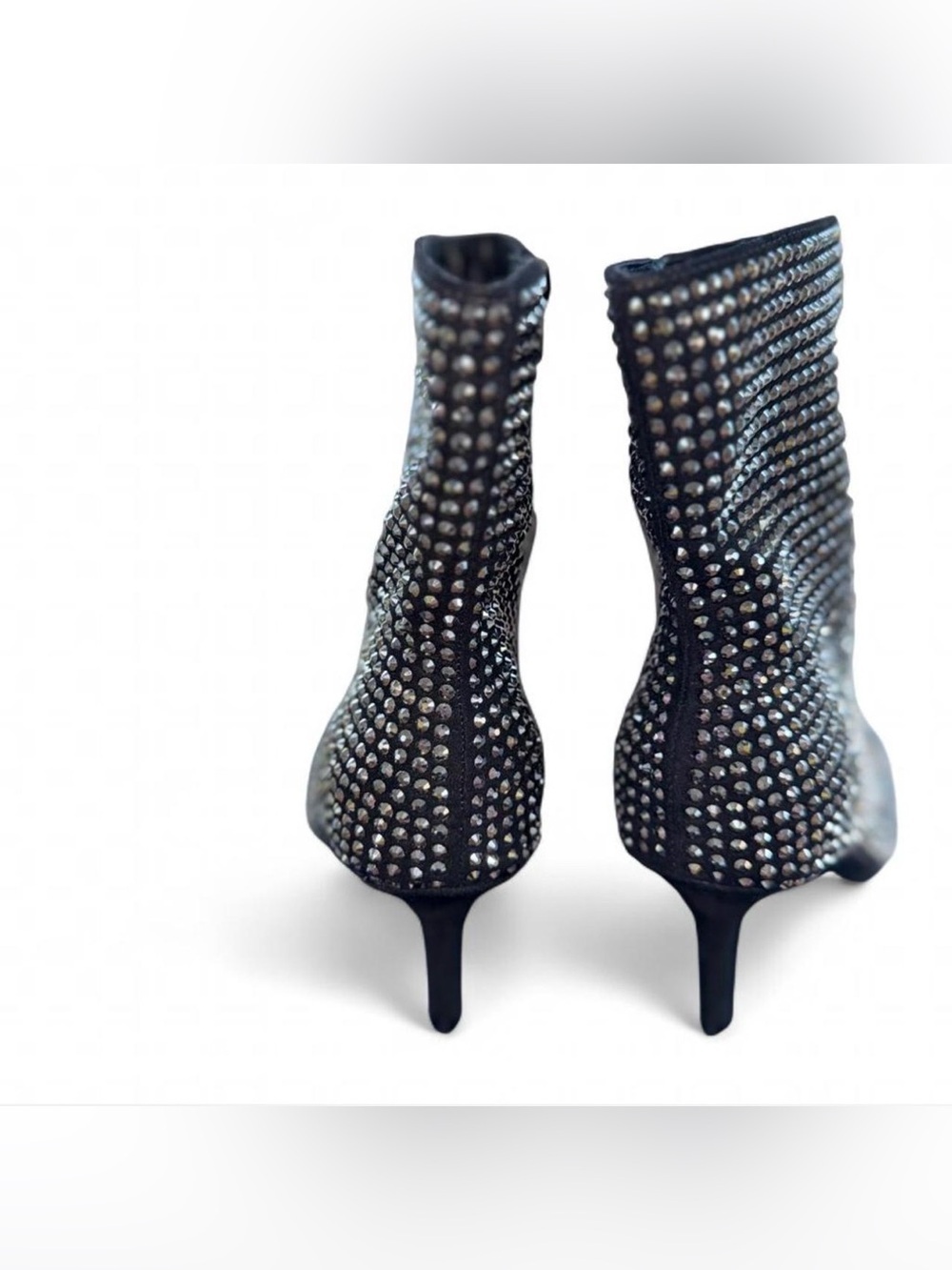 Scoop Rhinestone Ankle Booties Black Stiletto Heel Zip Boots Women’s 7 NWT - Picture 11 of 12